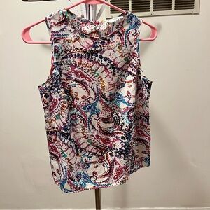 New Look Pink Purple Paisley Tank Top Shell size 4